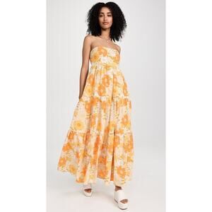 Mille Polly Maxi Dress XS Retro Floral Tiered Boho Cottagecore